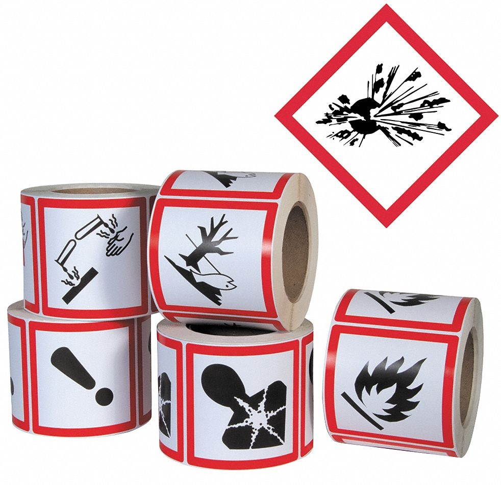 Ghs Safety Pictogram Label,Exploding Bomb,PK500  GHS1259