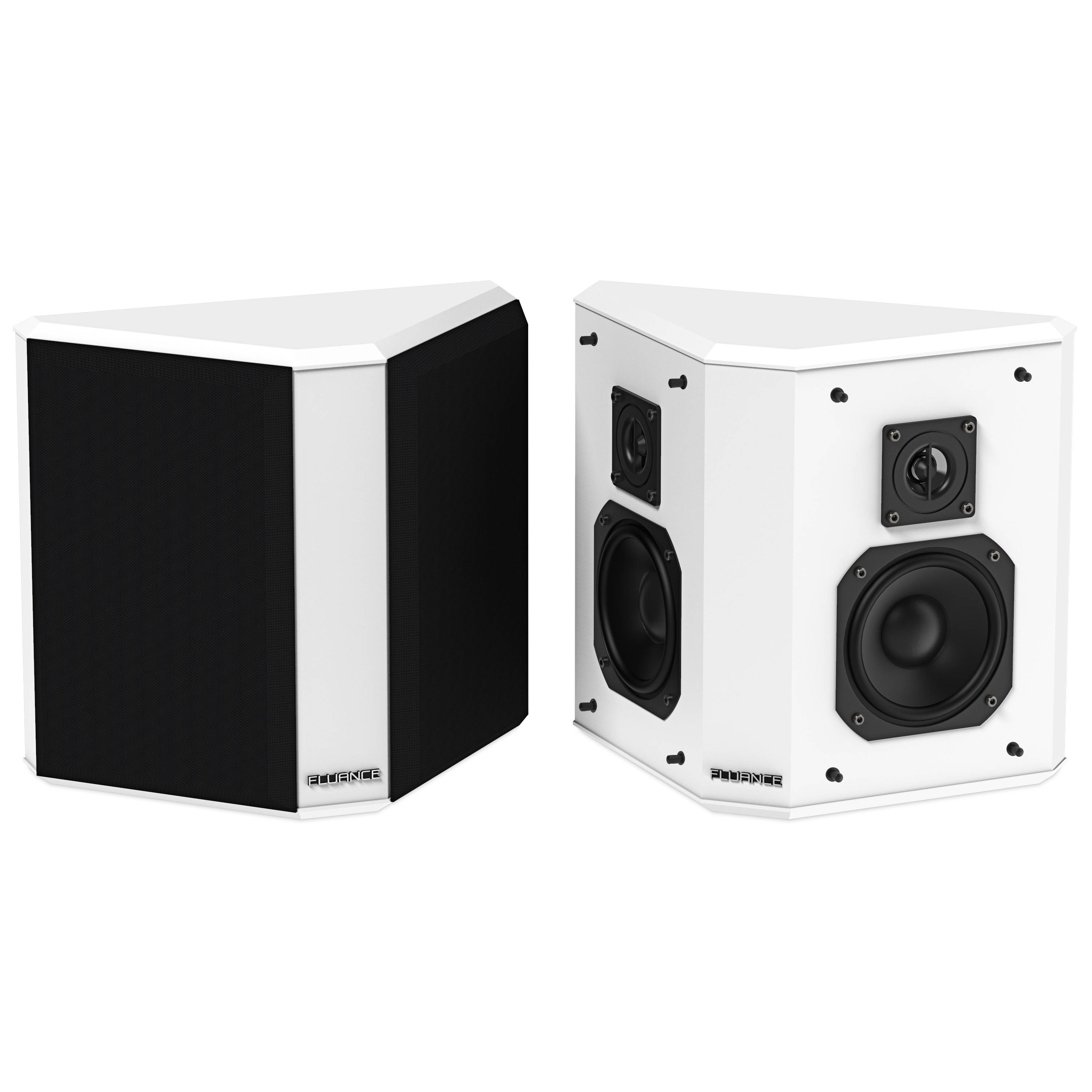 Fluance Elite High Definition 2-Way Bipolar Surround Speakers for Wide Dispersion Surround Sound in Home Theater Systems - White/Pair (SXBP2WH)