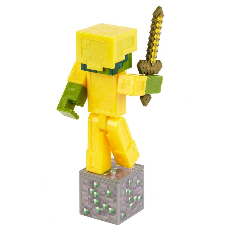 Minecraft Zombie with Gold Armor Mini Figure