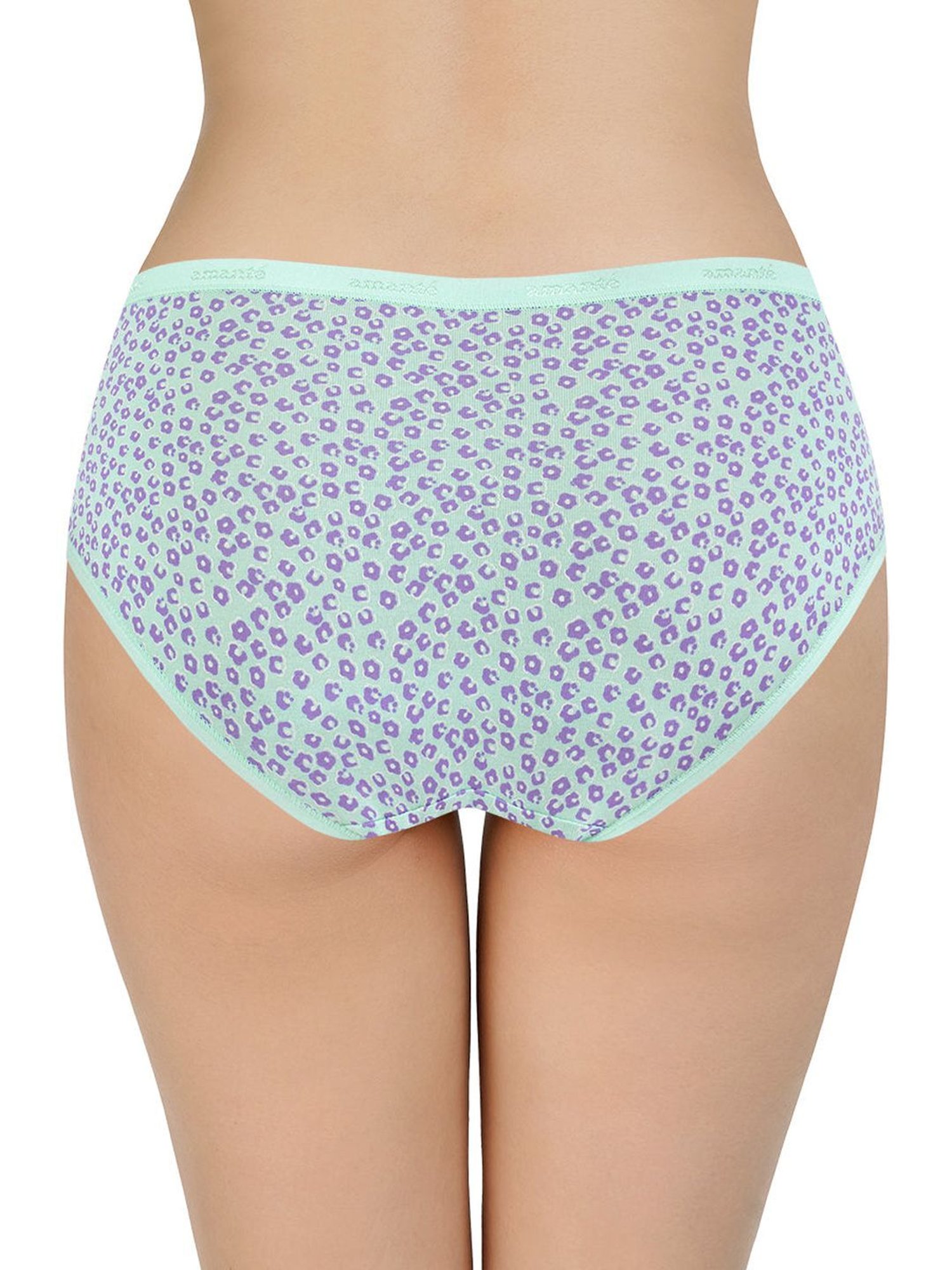 Amante Peach & Blue Cotton Floral Print Hipster Panties - Pack Of 3