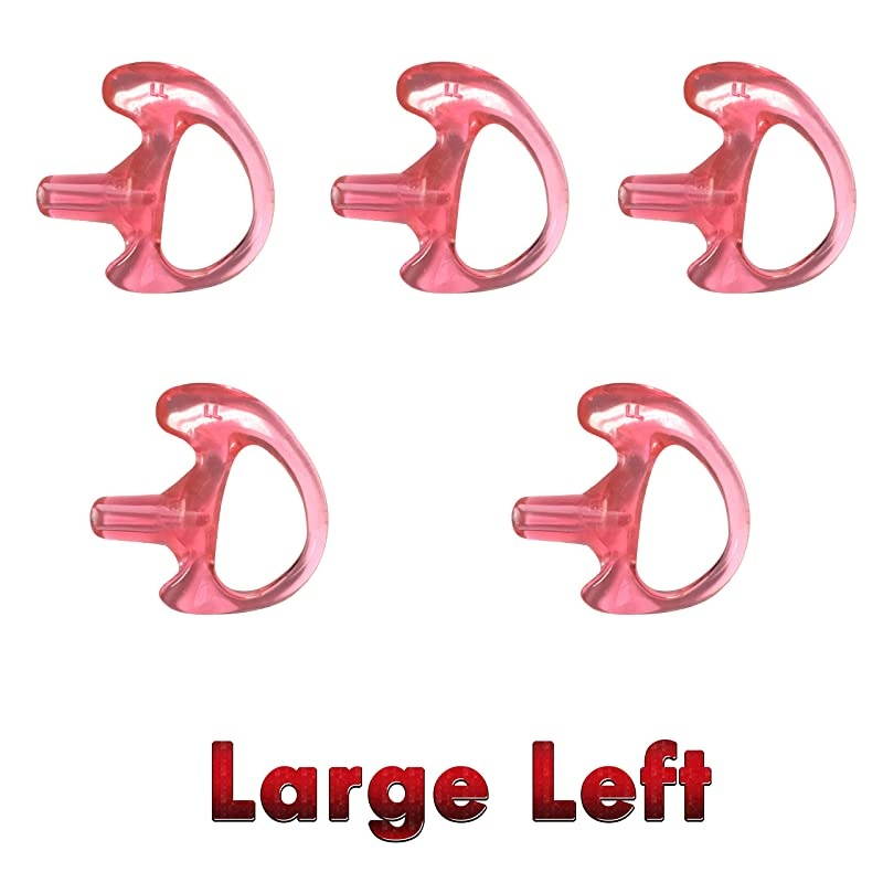 Portable Radio Gel Earmold Insert for Acoustic Earpiece Headset 5Pack Large Left