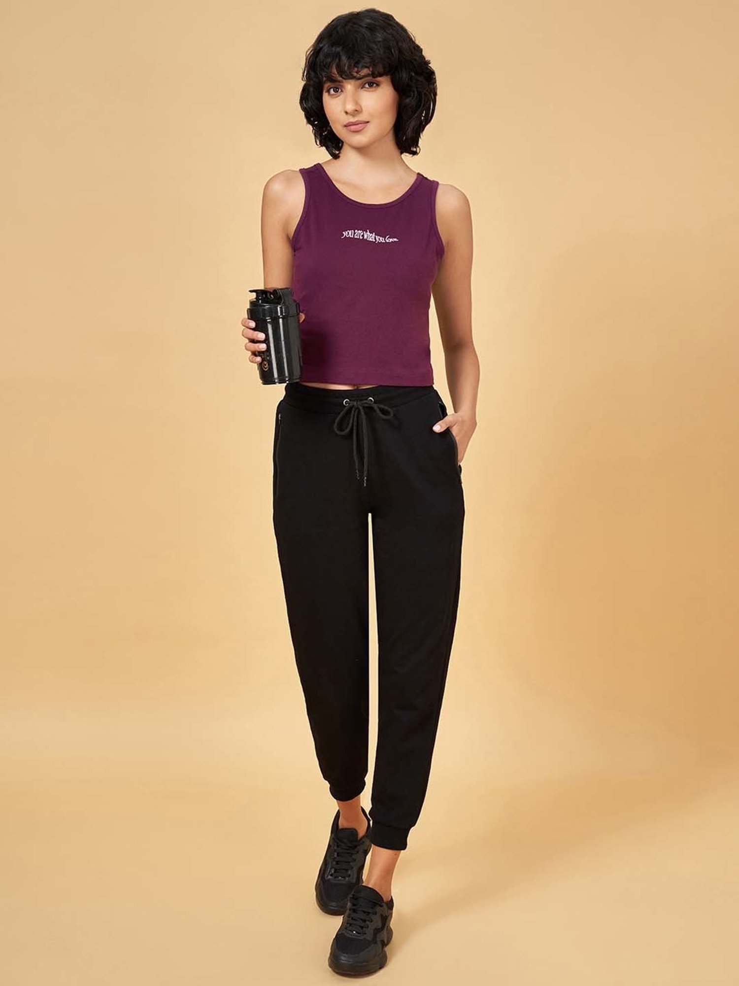 Ajile by Pantaloons Purple Printed Sports Tank Top