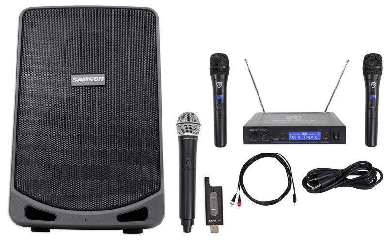 Samson 6" Portable Powered YouTube Karaoke Machine/System+Wireless Microphones