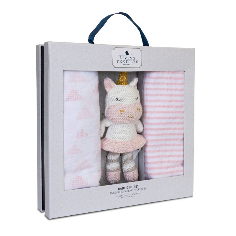 Living Textiles Bento Gift Set Pink Swaddle + Kenzie - 2pk