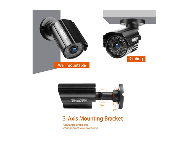 TMEZON Hybrid AHD Security Camera 1080P TVI/AHD/CVI/960H 2.0MP 2000TVL Bullet Day Night Vision 24 IR LEDs Outdoor/Indoor Wide Angle 3.6mm Lens for CCTV Camera System (Default AHD Mode)