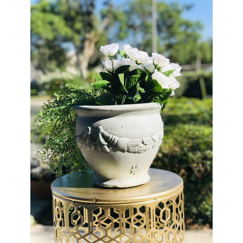 9" Kante Lightweight Classic Flower Garland Planter Light Gray - Rosemead Home & Garden, Inc.