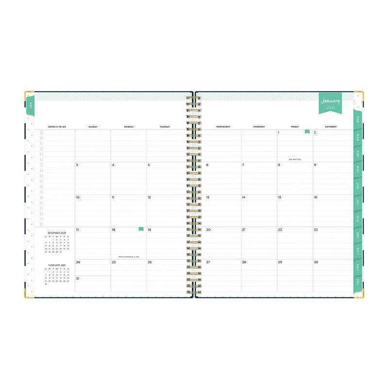 2021 Planner 8.5" x 11" Hard Cover Weekly/Monthly Wirebound Navy Stripe - Day Designer