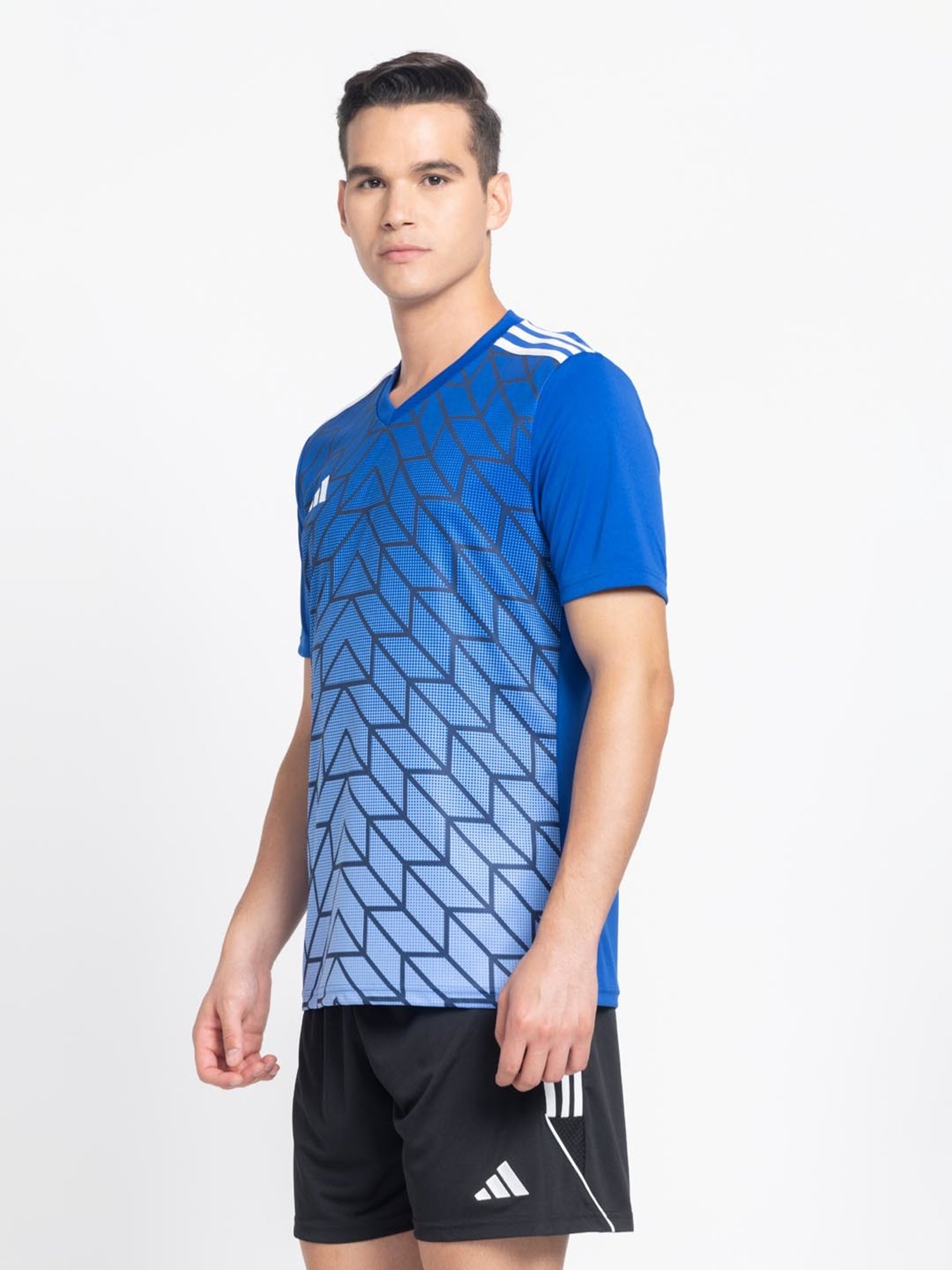 Adidas Bright Blue Slim Fit Printed Jersey