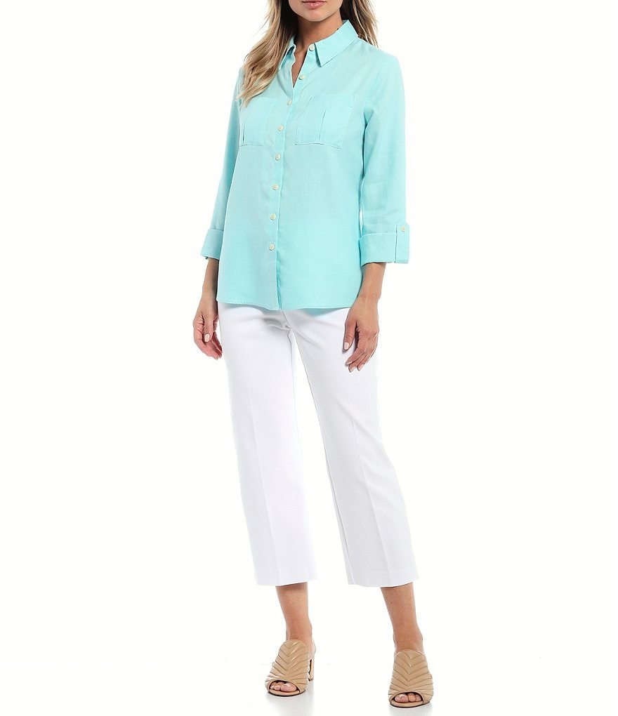 Investments Petites Hannah Gold Label Non-Iron Hemp Relaxed Shirt