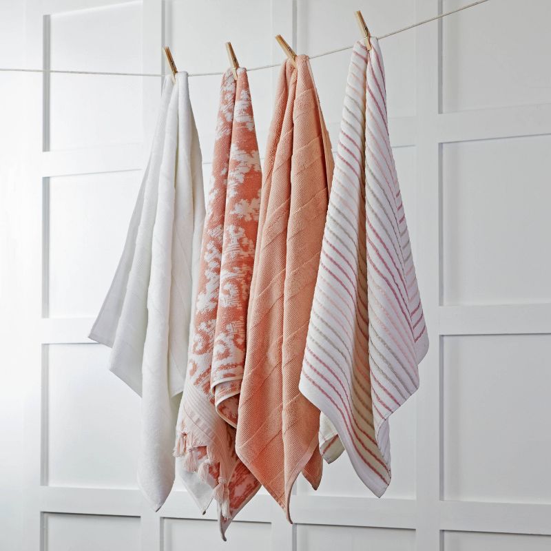 Mirage Fringe Bath Towel Coral - SKL Home