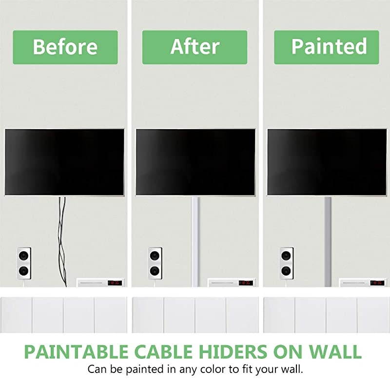 Concealer PVC Cord Cover 945in Paintable Cord Hider to Hide Wires for TV and Computers in Home Office 6X L1575in W118in H067in CC02 White