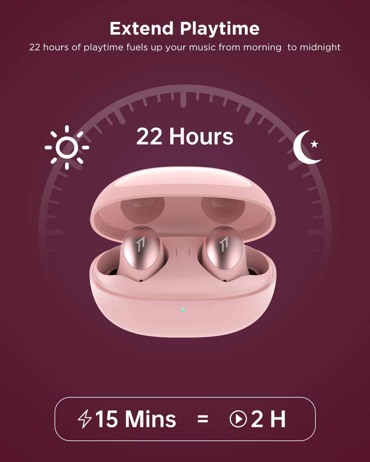 1MORE ColourBuds True Wireless Earbuds, Premium Bluetooth Earphones with Super Light-Weight Design, IPX5 Water Resistant, 22H Playtime, and Dual ENC Mic, for Workout, Sports, Home Office, Black