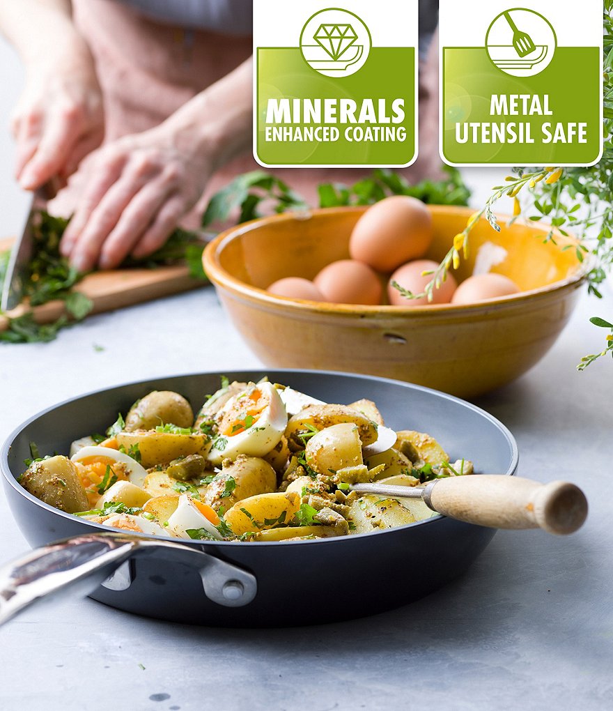 GreenPan Valencia Pro Magneto Ceramic Non-Stick 2-Piece Open Fry Pan Set, 10#double; & 12#double;