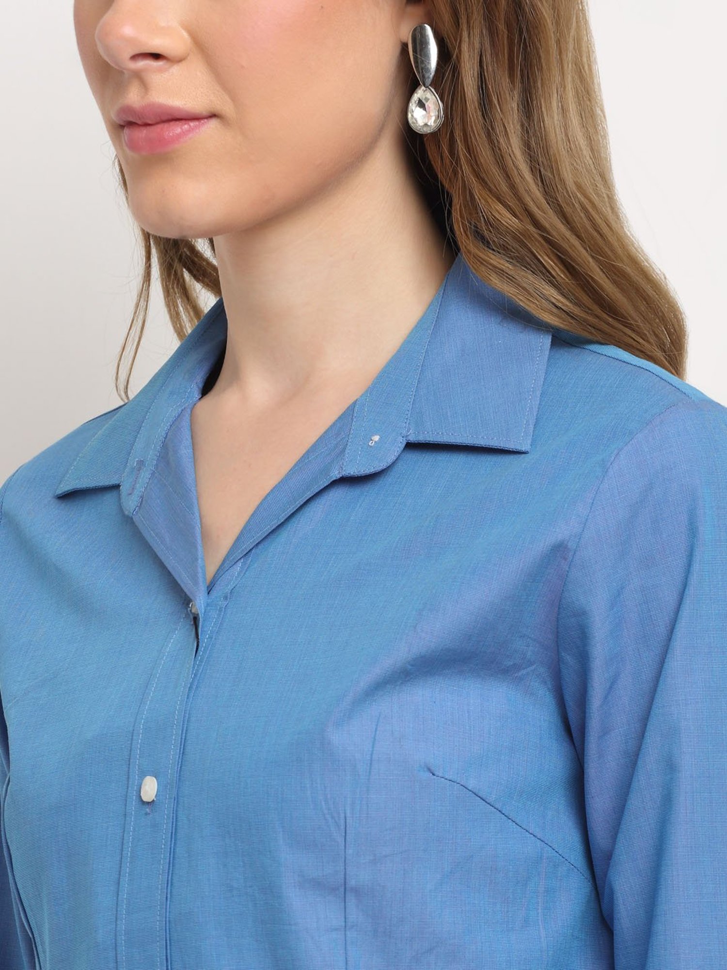 Crozo By Cantabil Blue Full Sleeve Shirt