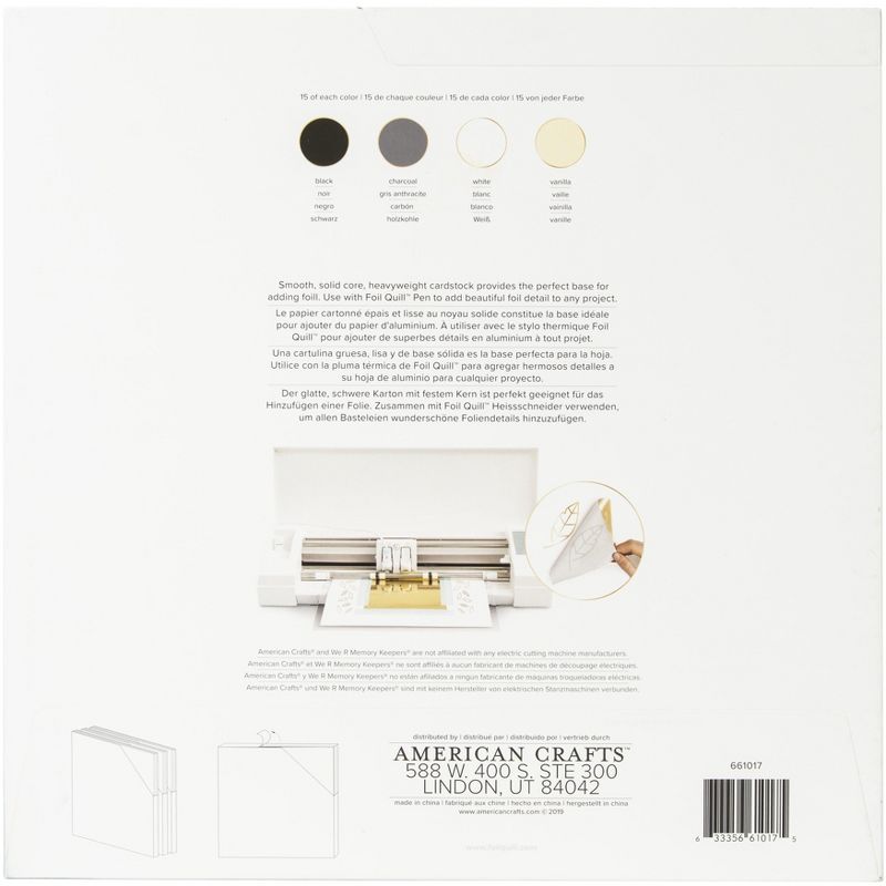 We R Memory Keepers Foil Quill Cardstock 12"X12" 60/Pkg-Neutrals/Smooth