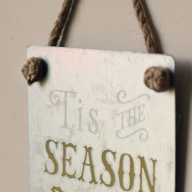 Roman 7.5" Inspirational "Tis the Season to be Jolly" Christmas Ornament - White/Gold