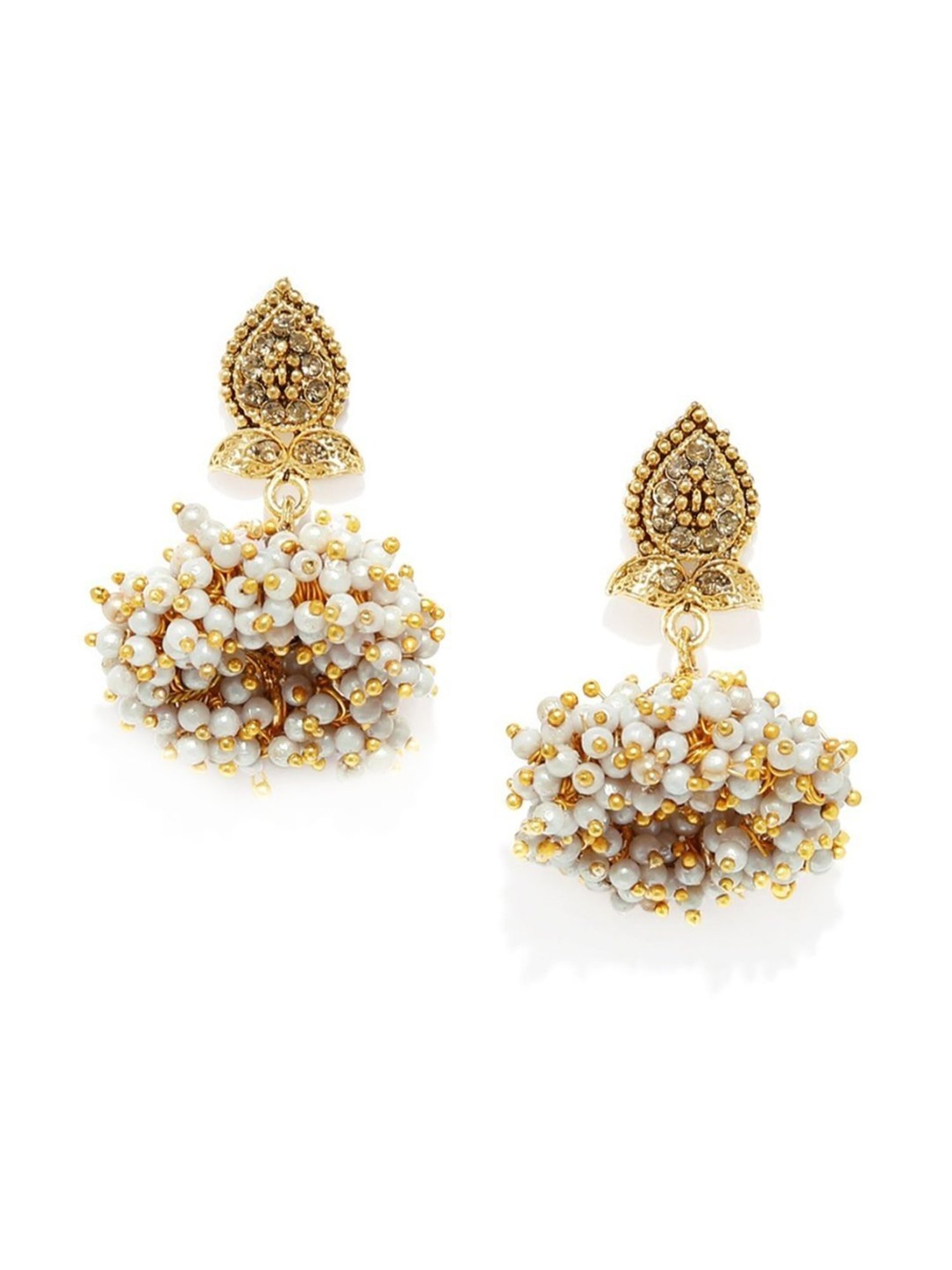 Sri Jagdamba Pearls Black Rosy Pearl Drop Earrings