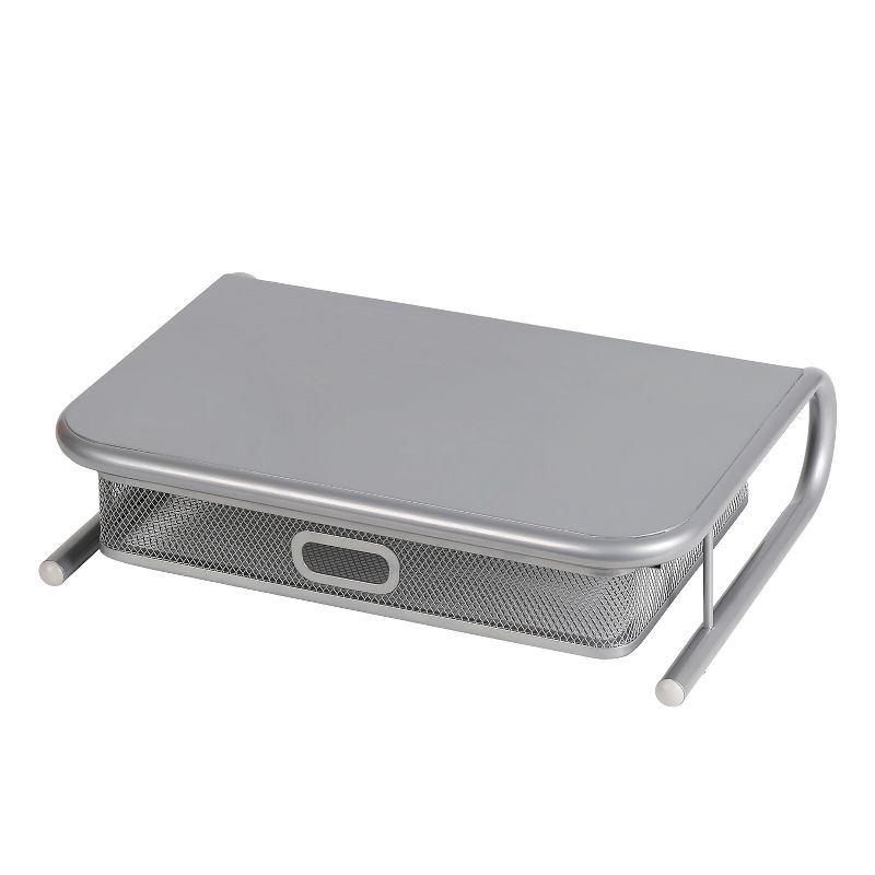 Mesh Monitor Stand with Drawer Silver - Made By Design™