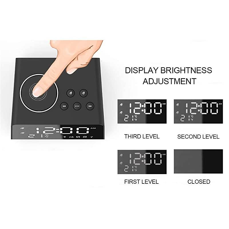 Clocks for Bedrooms 42quot LED Digital Clock Radio with FM Radio Dual USB Port for Charger Snooze Bluetooth AUX TF Card Play Battery Backup Best for Men