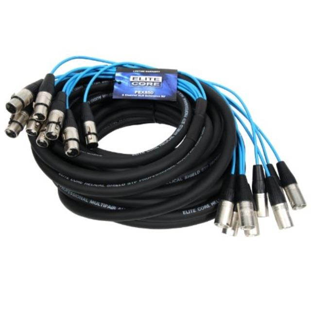 Elite Core PEX850 8 Channel 50' Fan To Fan XLR Extension Snake Cable