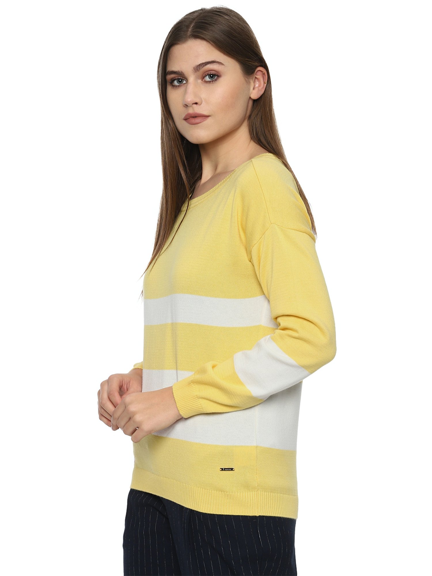 Van Heusen Yellow Round Neck Sweater