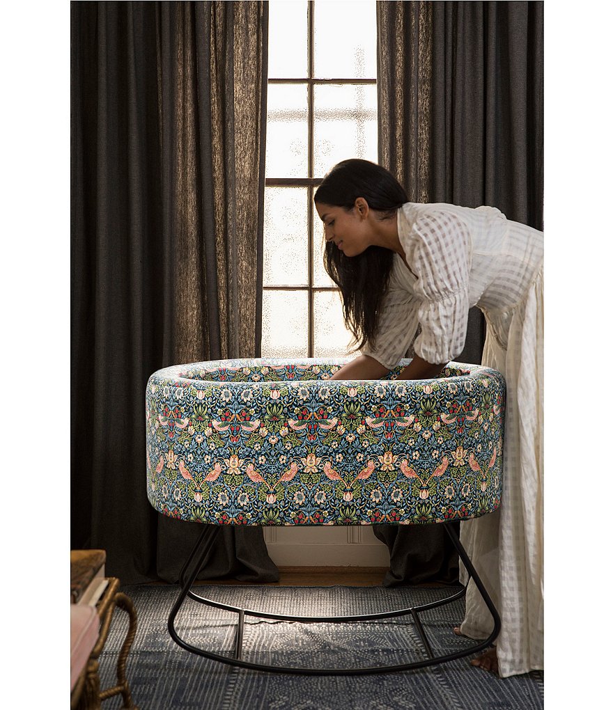 Aristot Strawberry Thief Upholstered Bassinet + Dondolo Rocking Base