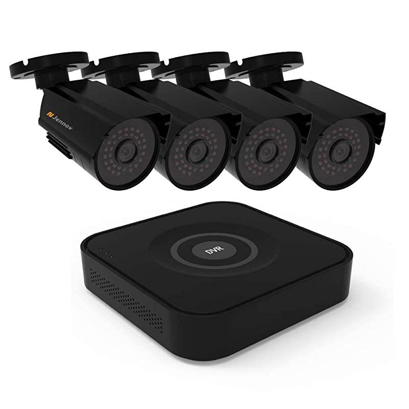 8CH 1080P Wired Security Camera Systems DVR Kit 5 in 1 Recorder with 4X 1080P Outdoor Bullet Cameras Expandable AllWeather Adaptation Email Alert Support AHDTVICVIAnalogIP Camera