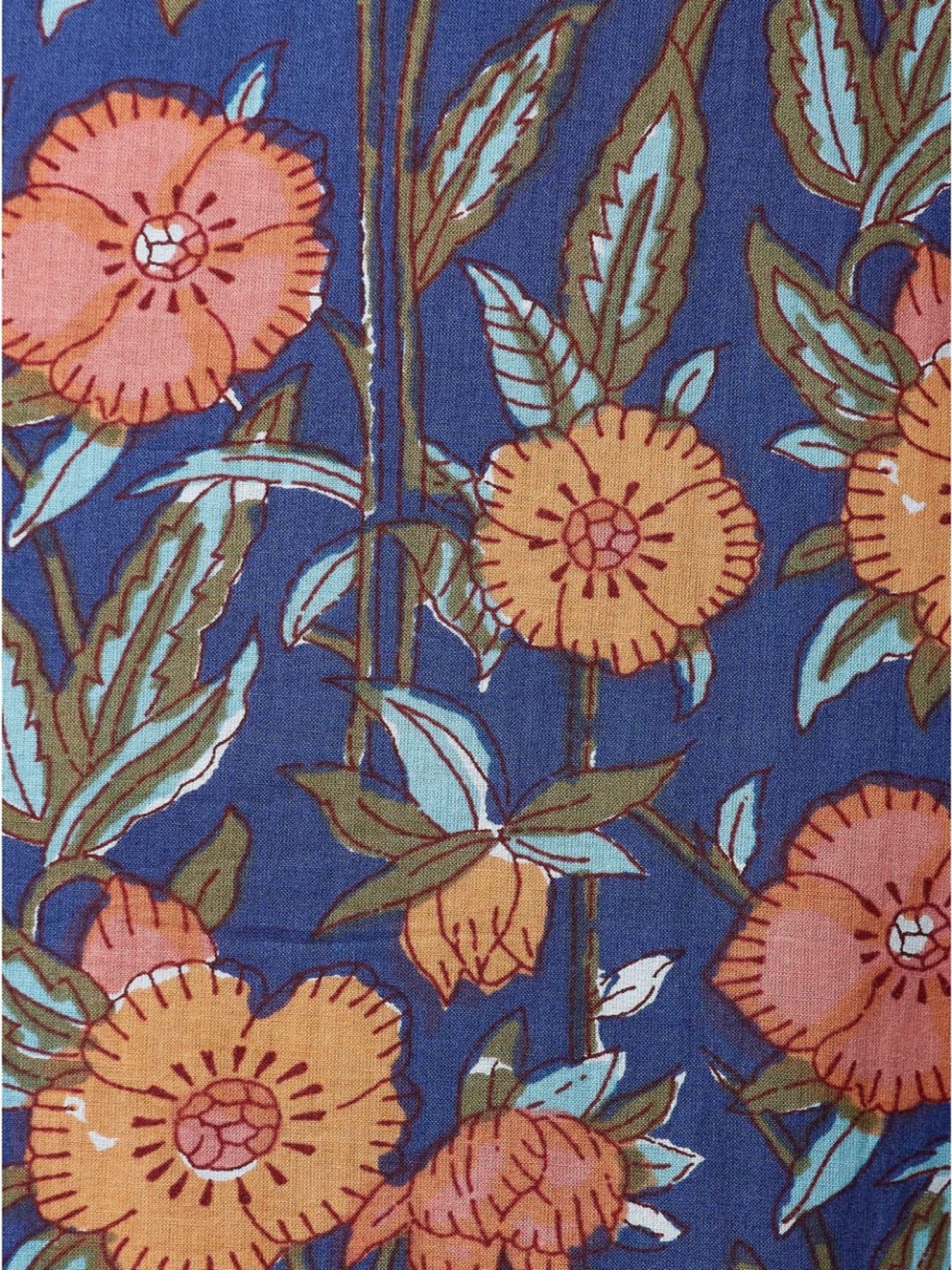 Rangmanch by Pantaloons Blue Cotton Floral Print Kurta Palazzo Set