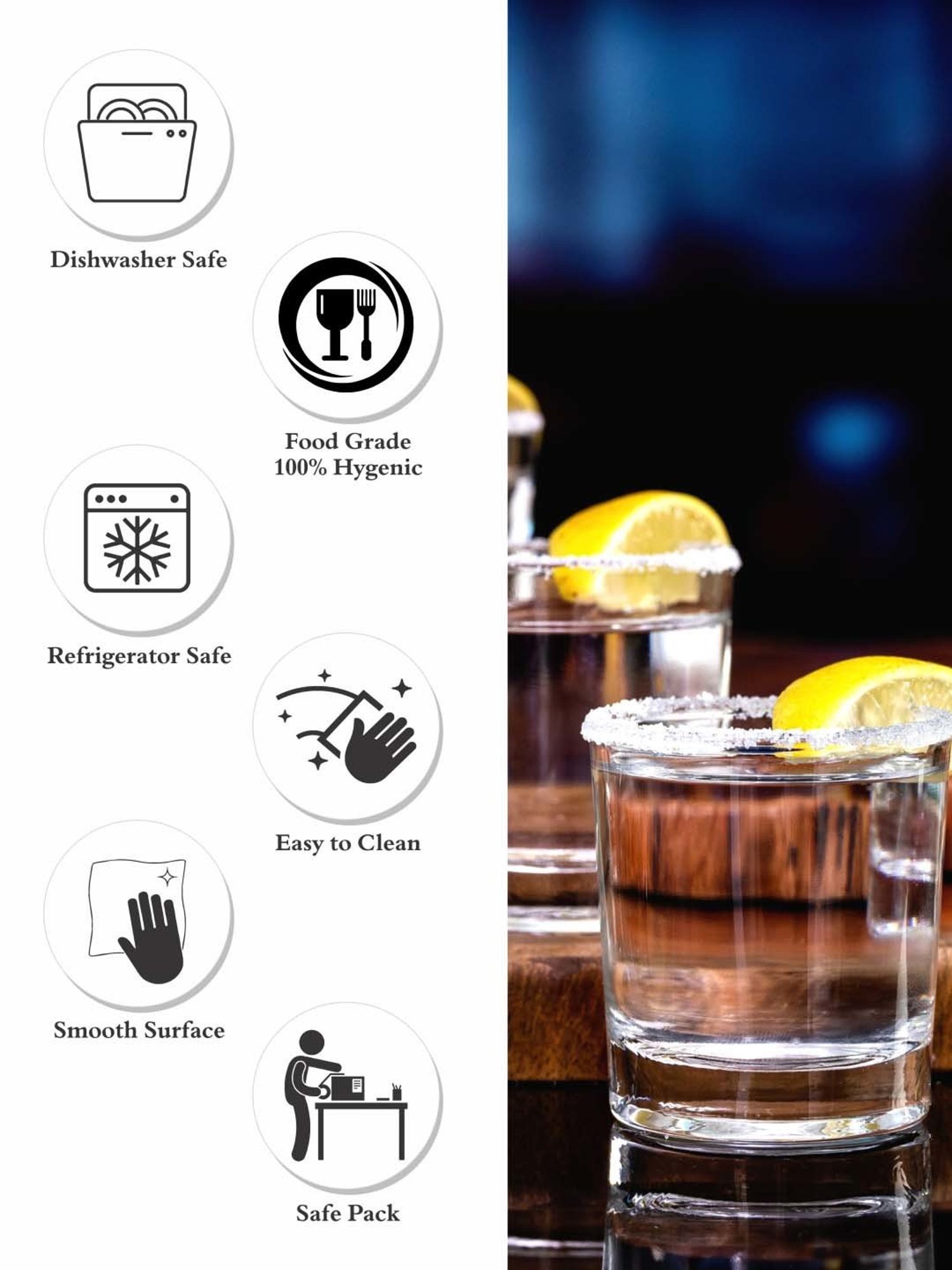 Melbify Roll Sip Transparent Cocktail Glass with straw 250ml - Set of 2