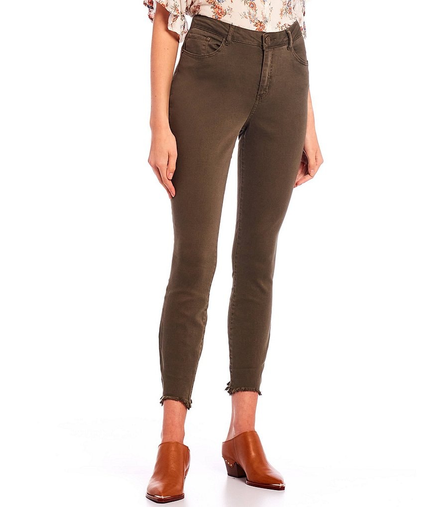Jolt Raw Hem Crop Skinny Pants