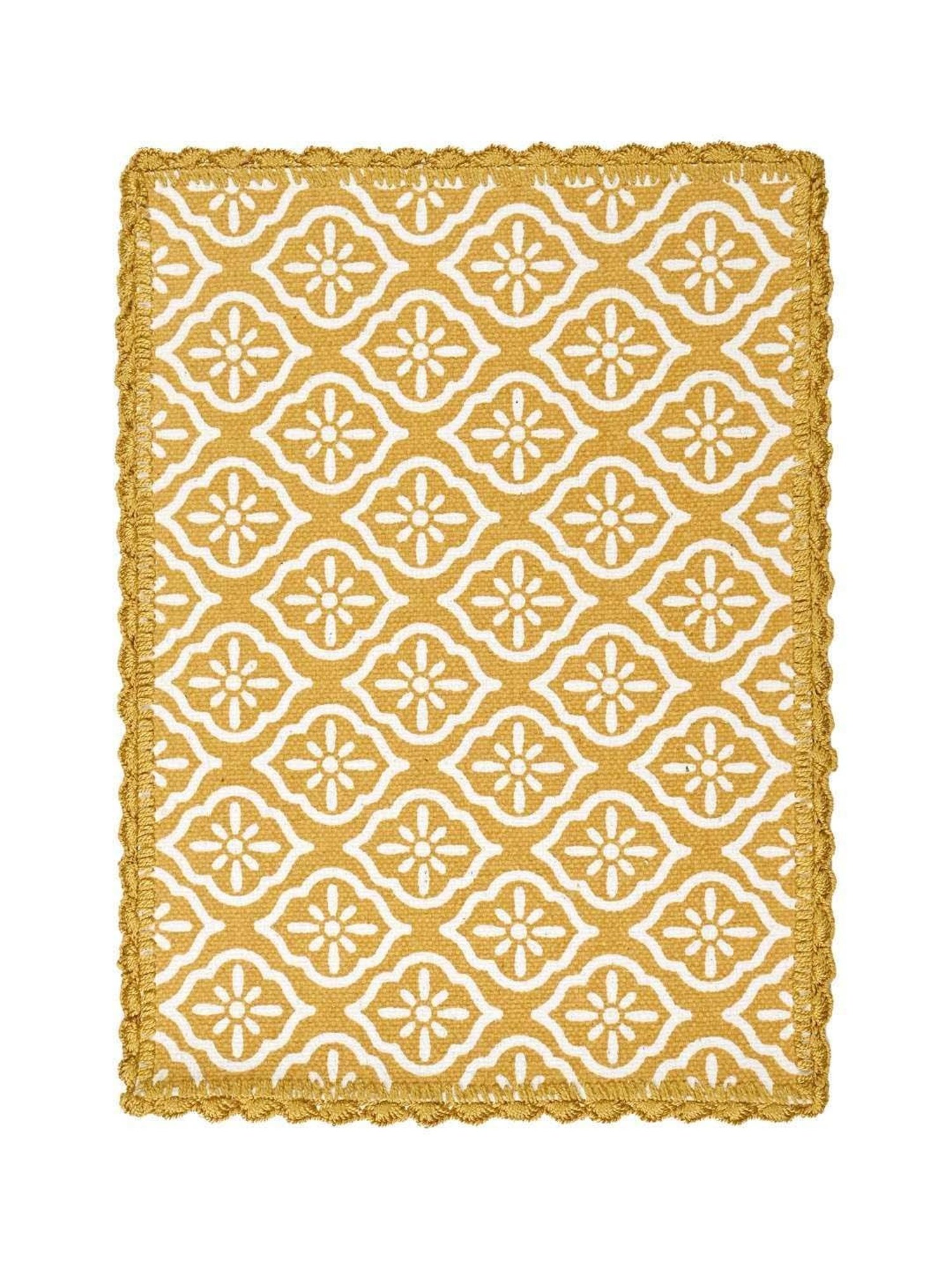 Saral Home Easy Living Yellow Cotton Dining Table Kitchen 4 Placemats & Runner