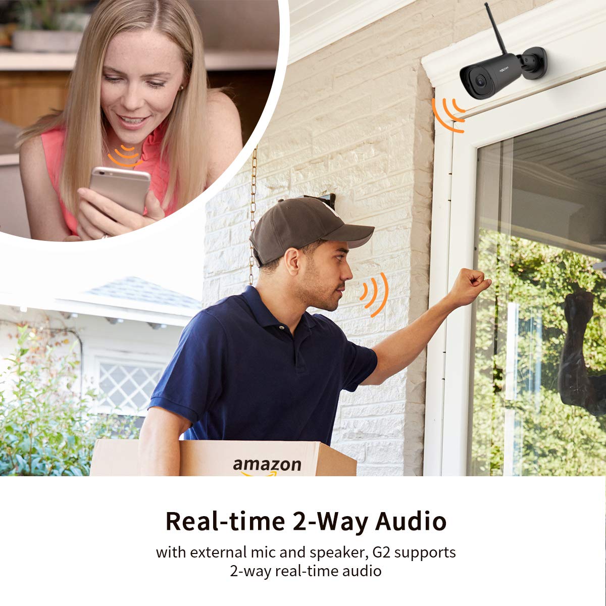 Outdoor WiFi Camera, Foscam 1080P WiFi Security Camera with Human Detection, Night Vison, IP66 Waterproof, 2-Way Audio, Compatible with Alexa, Cloud Service Available