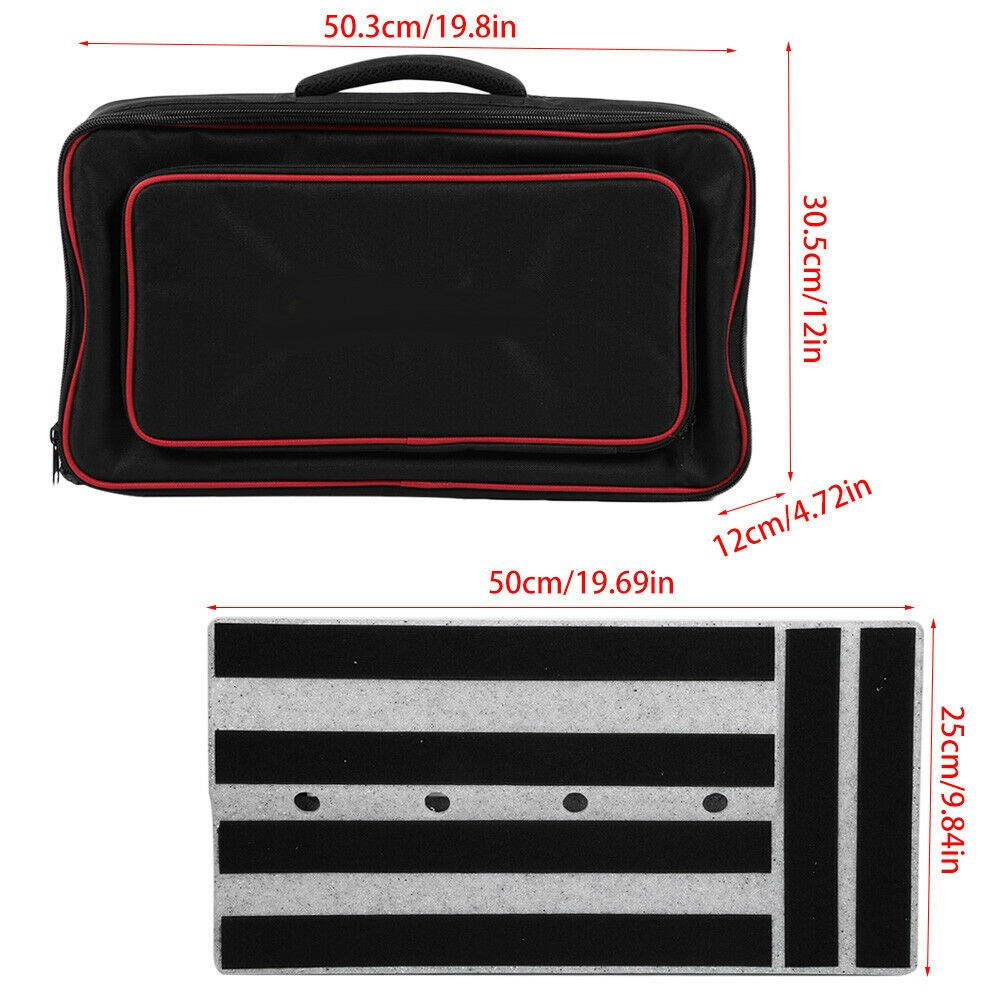 Portable Electric Guitar Effects Pedal Board with Carry Bag Pedalboard Case USA