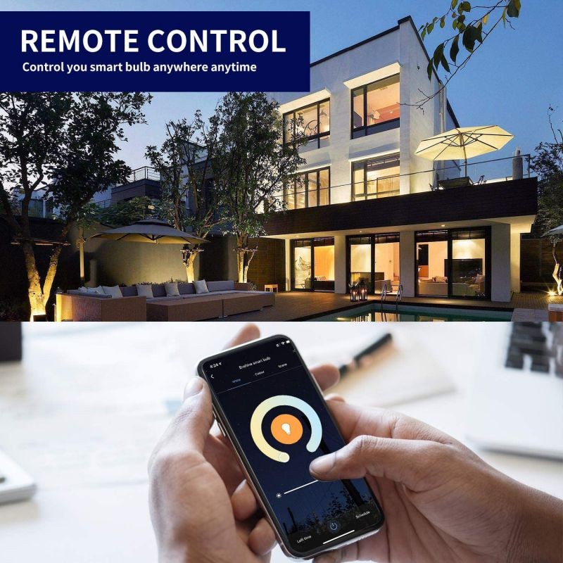 Smart Light Bulbs, Alexa Light Bulb, Smart Bulbs that Work with Alexa & Google Assistant, WiFi Light Bulbs A19 Daylight (5000K) No Hub Required, 800LM 60W Equivalent High CRI>90, 2 Pack