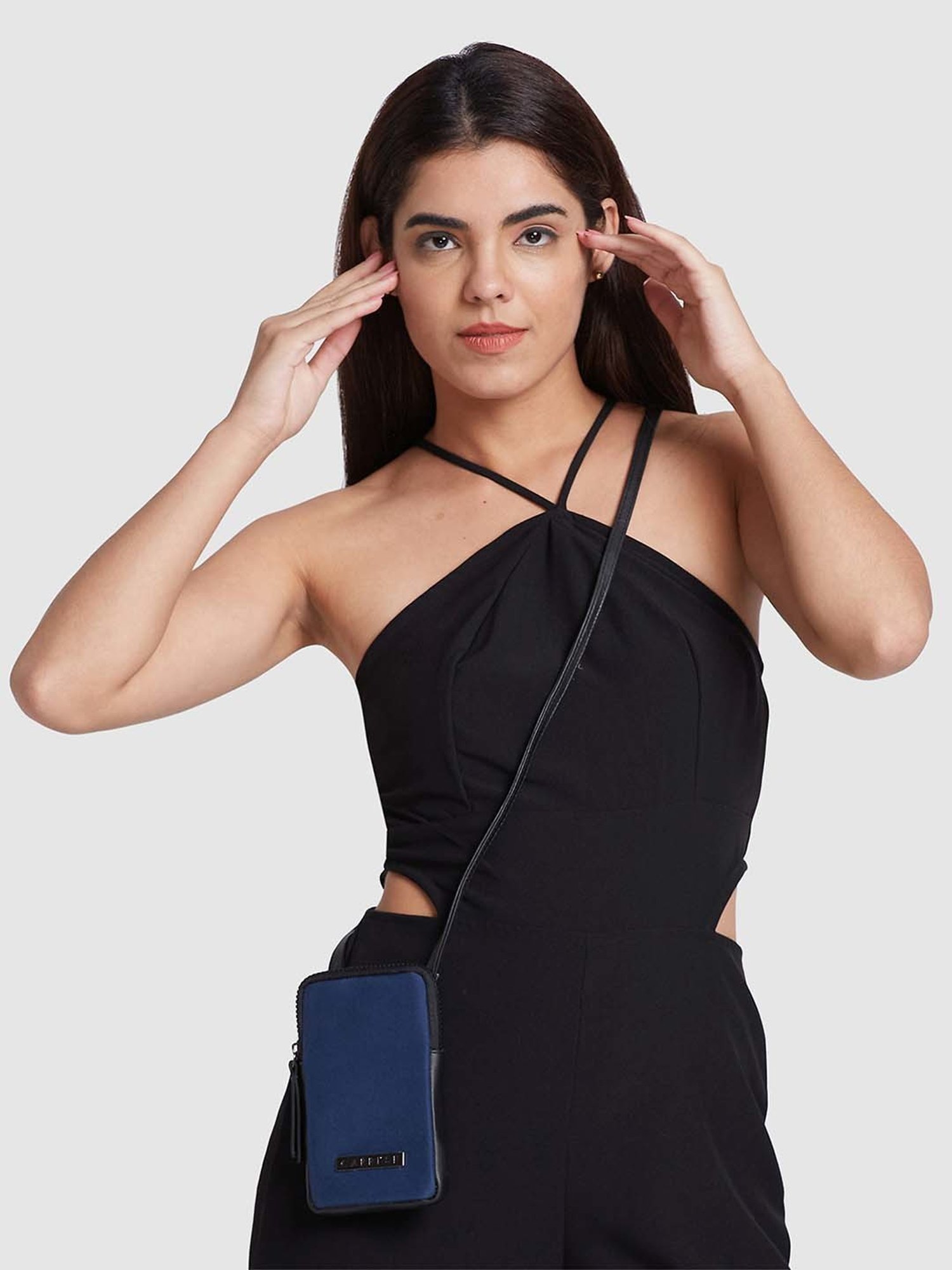 Caprese Rogue Navy Solid Mobile Pouch