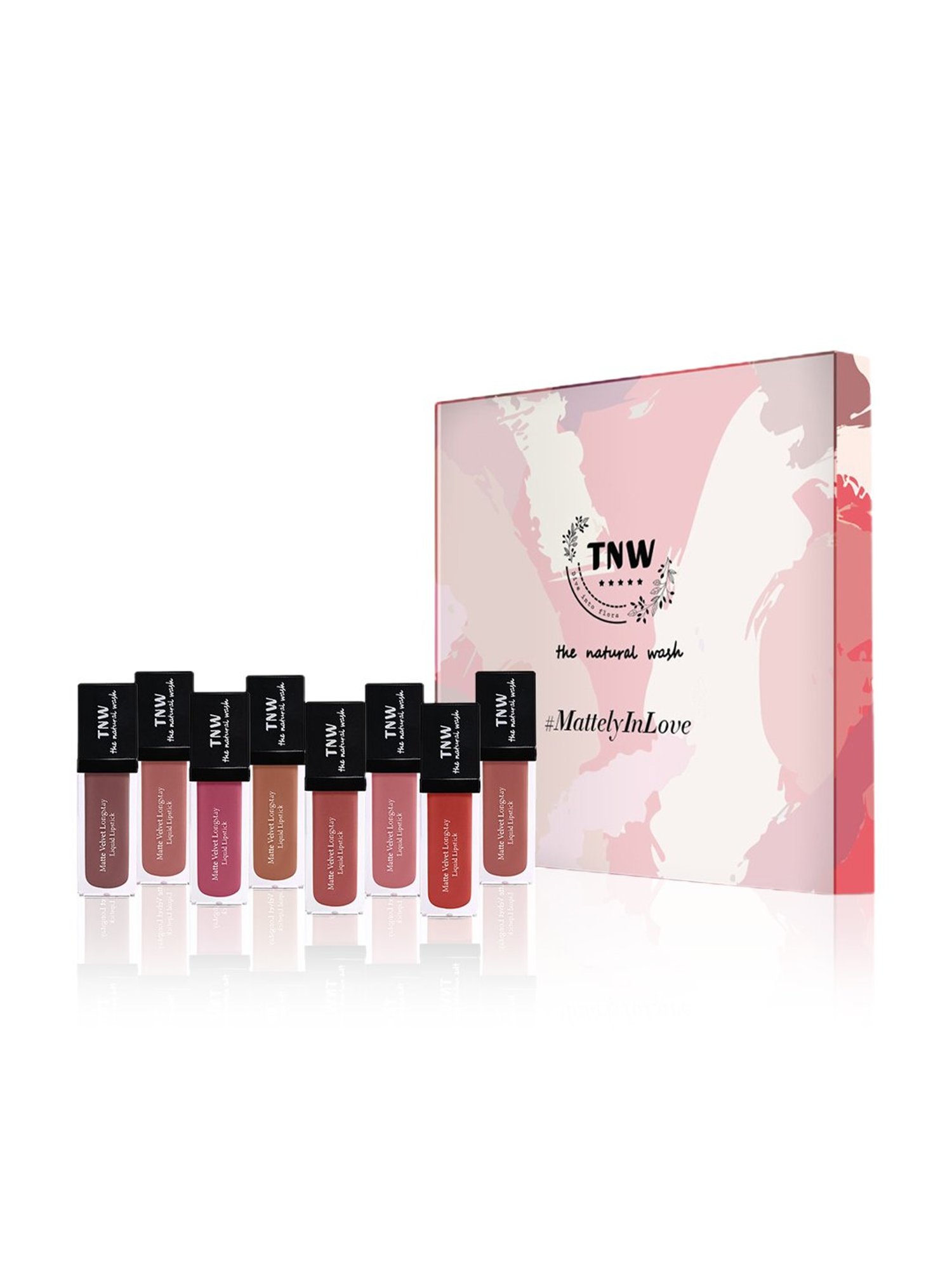 TNW-The Natural Wash Matte Velvet Longstay Liquid Lipstick - Pack of 8