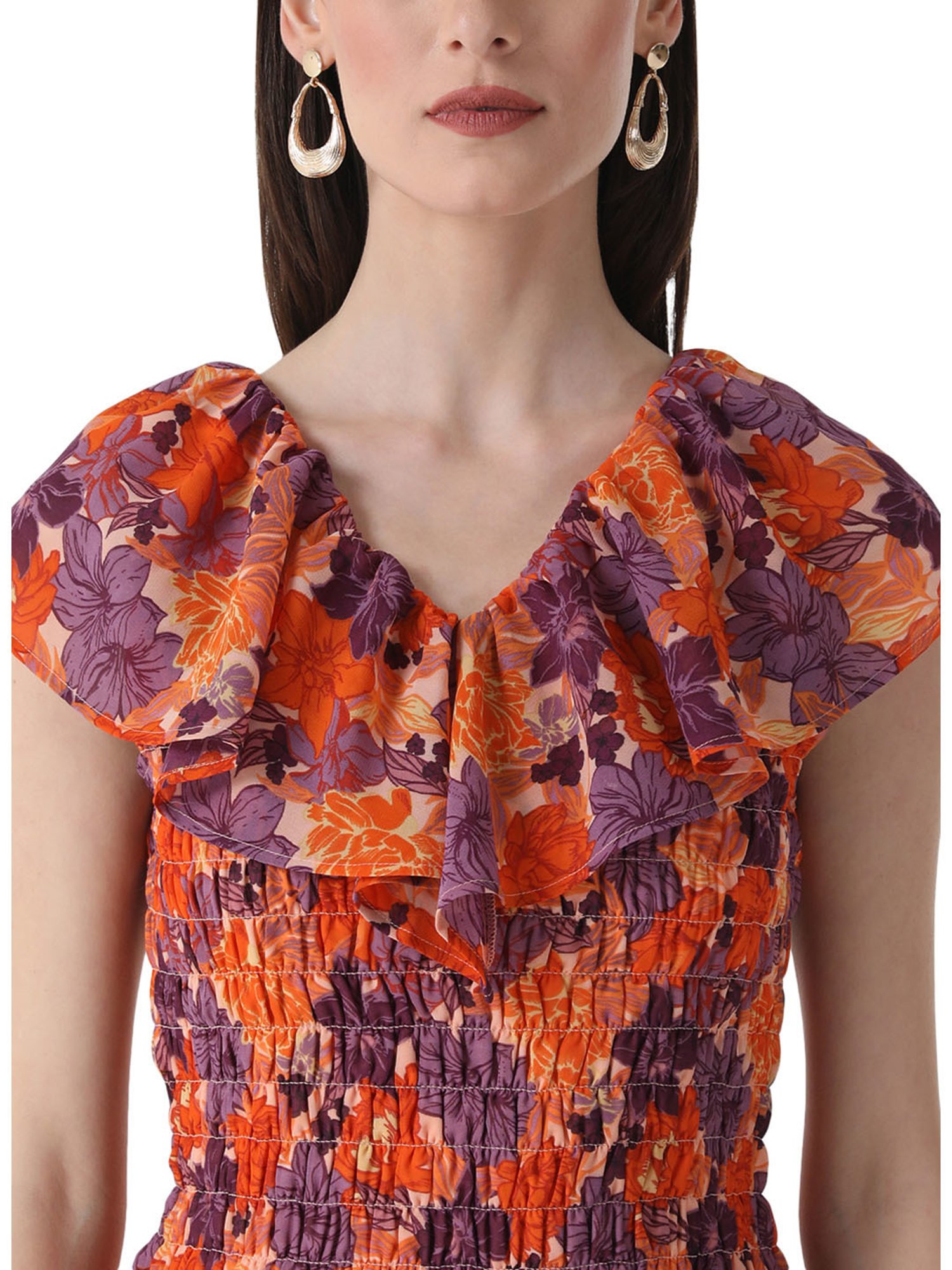 Kazo Printed Smocked Top