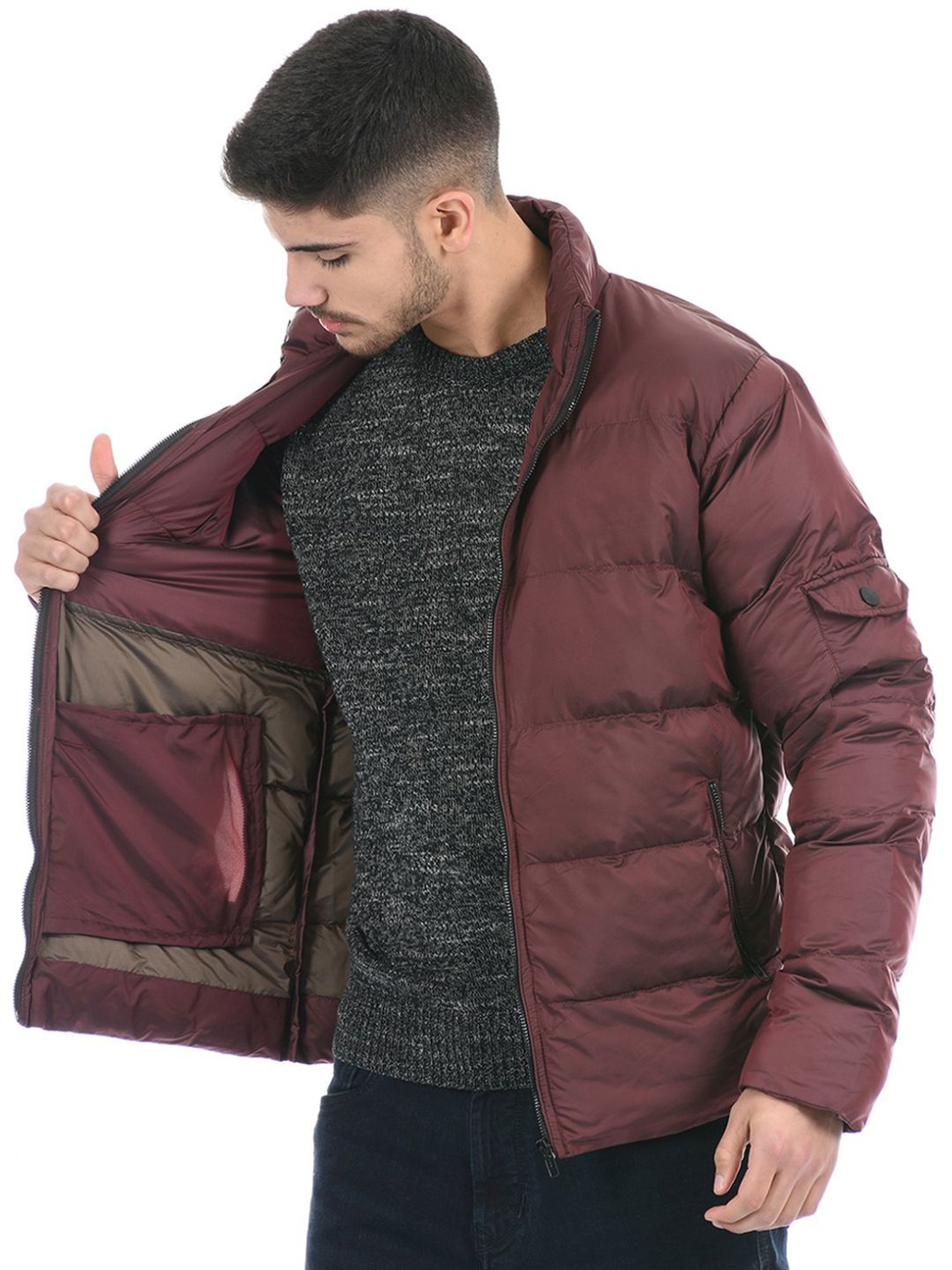 London Fog Purple Regular Fit Quilted Quilted Jacket