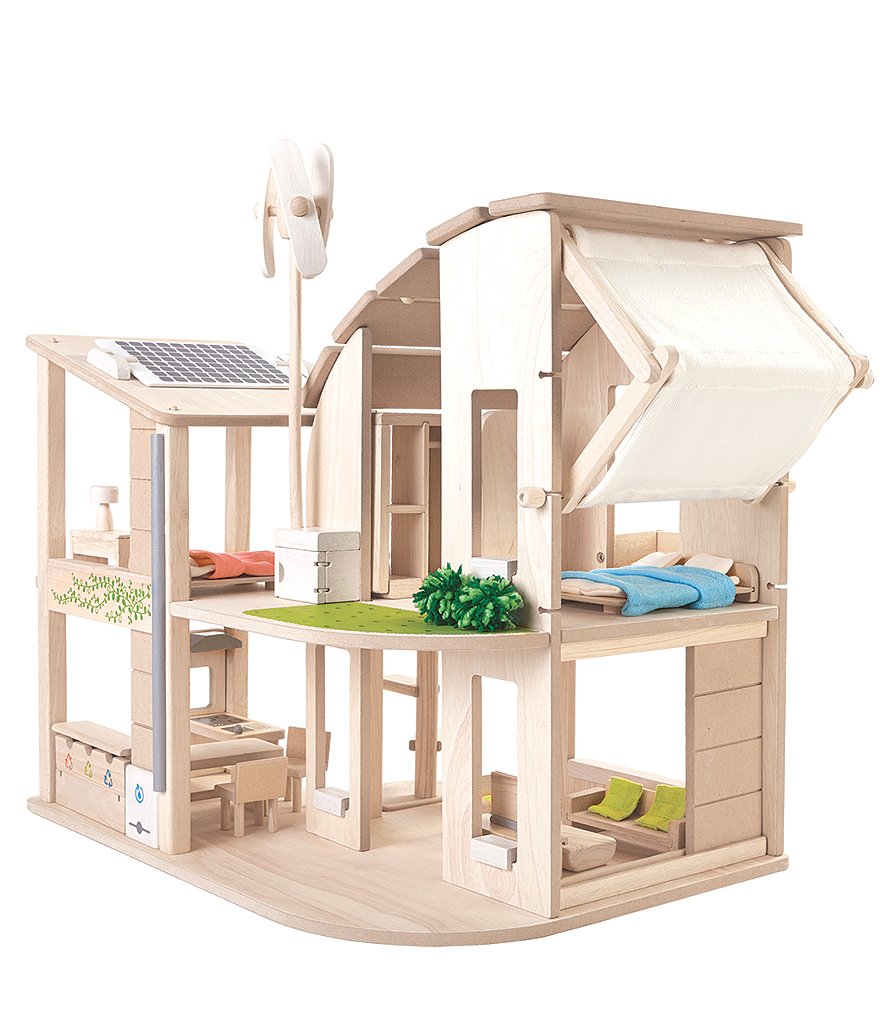 Plan Toys Green Dollhouse with Furniture
