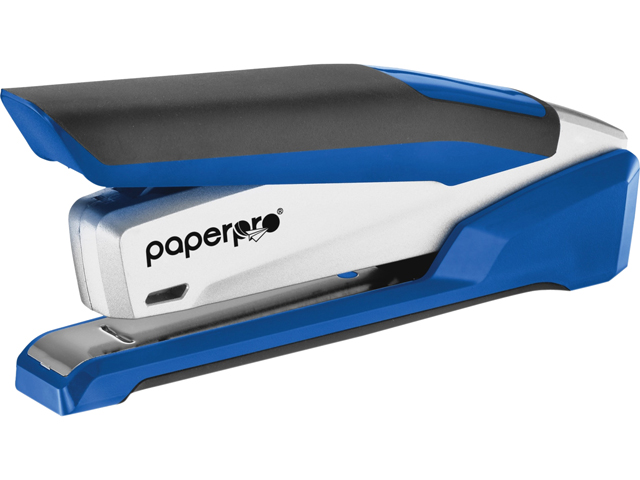 PaperPro 1118 inPOWER+ 28 Premium Desktop Stapler 28 Sheets Capacity - 210 Staple Capacity - Full Strip - 1/4" Staple Size - Blue, Silver