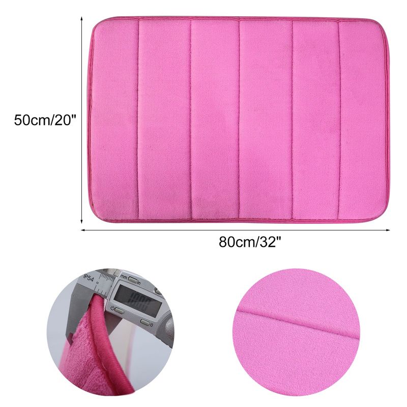 1'8"x2'8" Rectangle Indoor and Outdoor Polyurethane Floor Mat Pink - PiccoCasa
