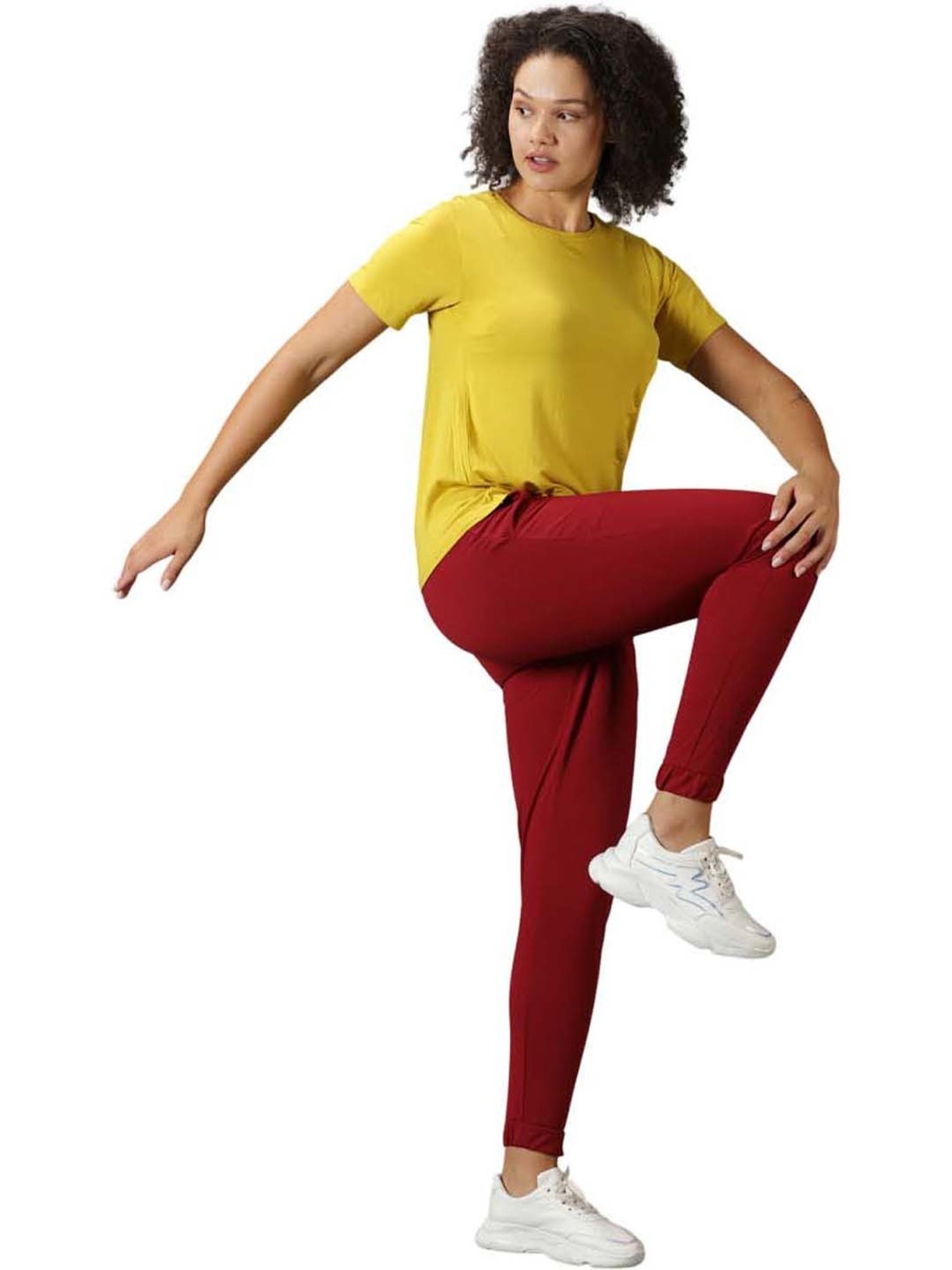 Domin8 Women Digital Print Solid Training Track Pants