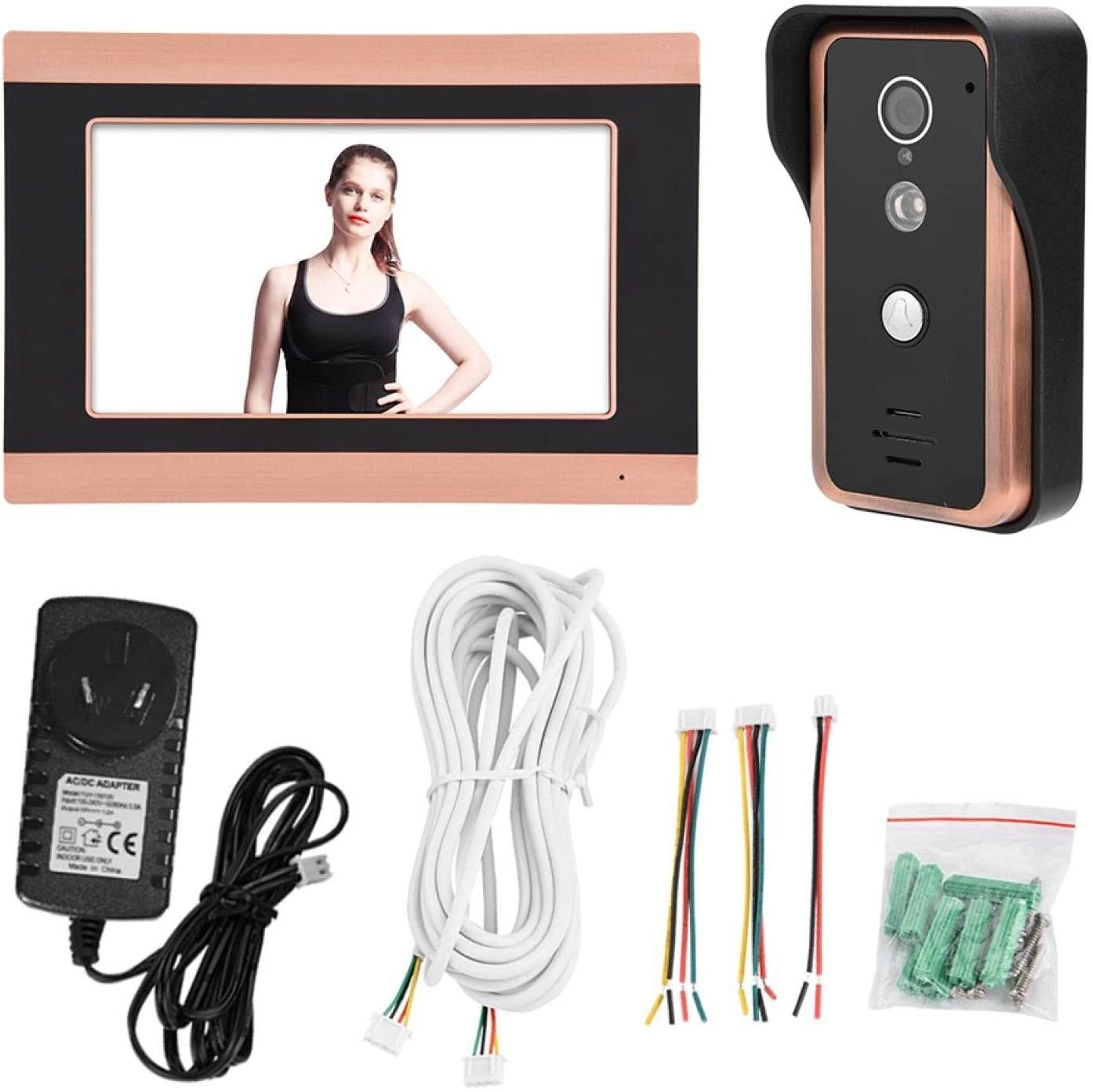 7 inch Touch Screen Wired WiFi Video Camera Door Phone Ring Intercom Home Smart Doorbell Kit (Australian regulations)