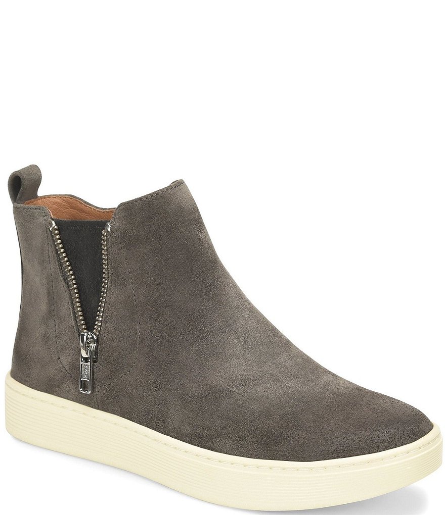 Sofft Britton Zip Waterproof Suede High-Top Sneakers