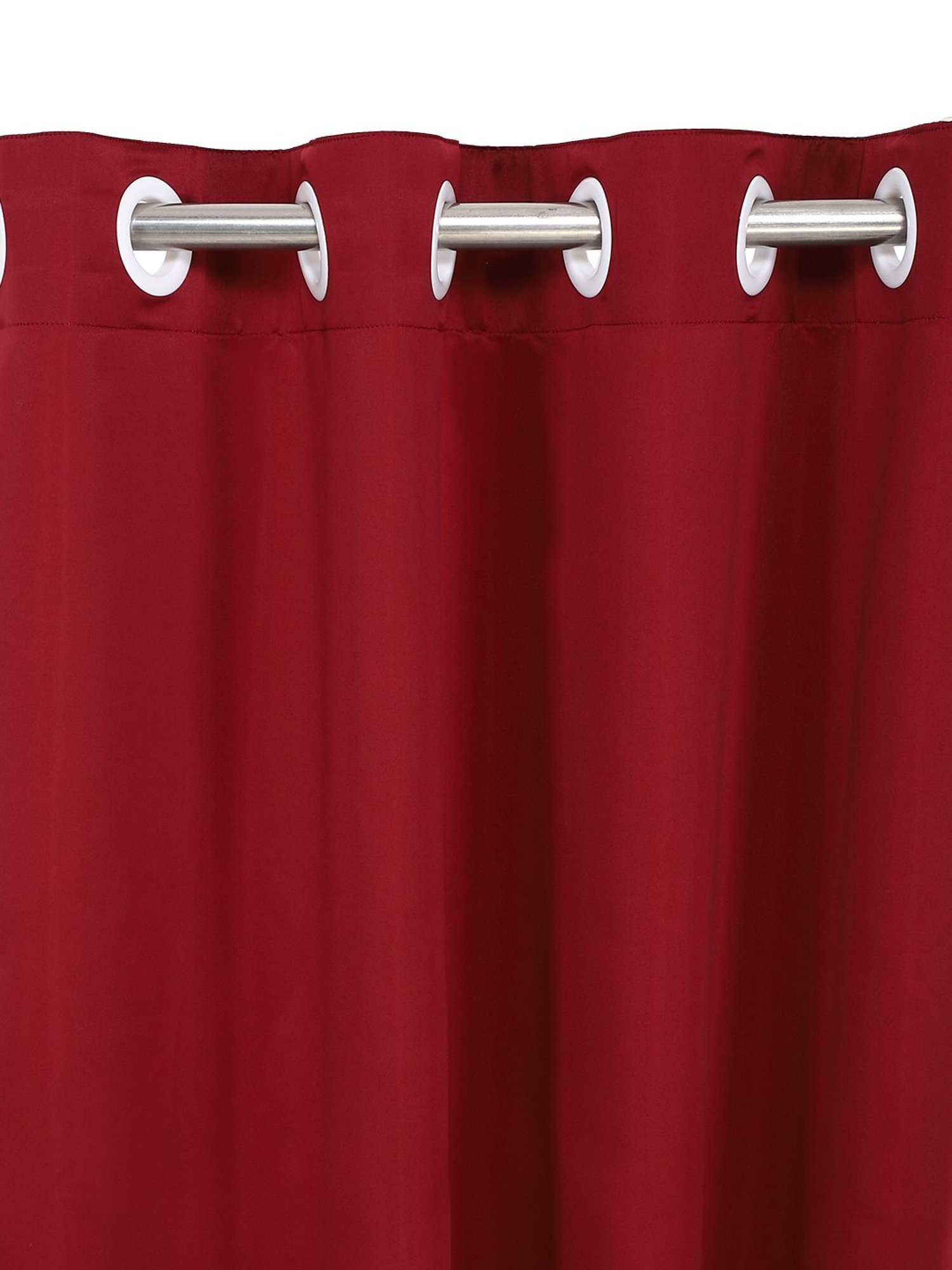 Swayam Cream & Blue Printed Faux Silk Door Curtains - Set of 2