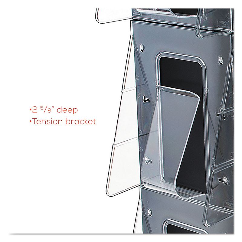 Deflecto Multi-Pocket Wall-Mount Literature Systems 27 1/2w x 35 5/8h Clear/Black 56801