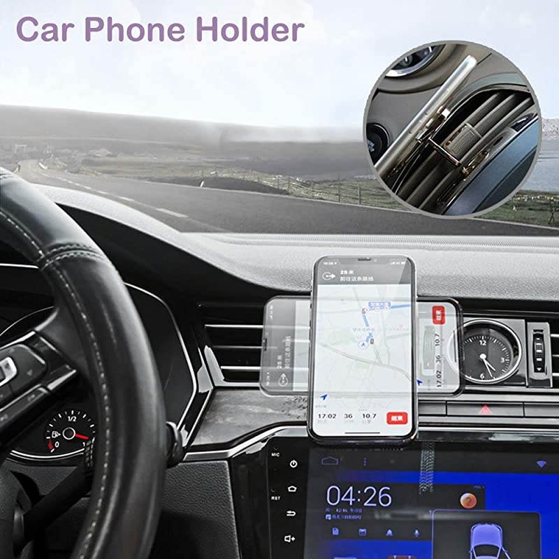 Cell Phone Ring Stand 4 in 1 Desk Mobile Phone Holder Universal Air Vent Car 360 Degree Rotation Metal Ring Grip Beer Corkscrew Black