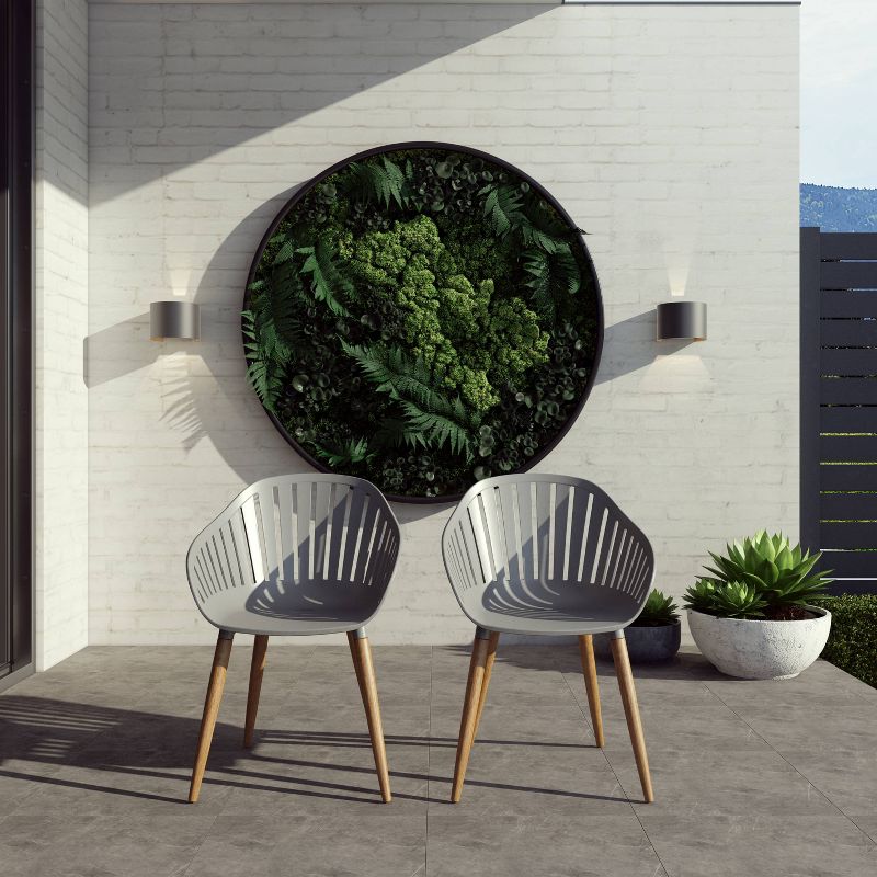 Bayeux 2pc Chair Set Light Teak Finish - Amazonia