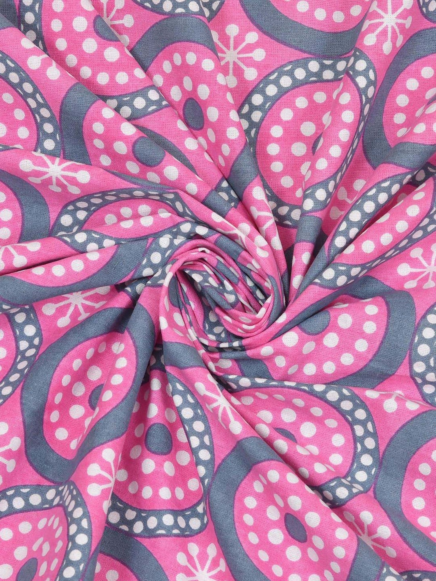 JaipurFabric Pink 100% Pure Cotton 120 TC Double Bedsheet with 2 Pillow Covers