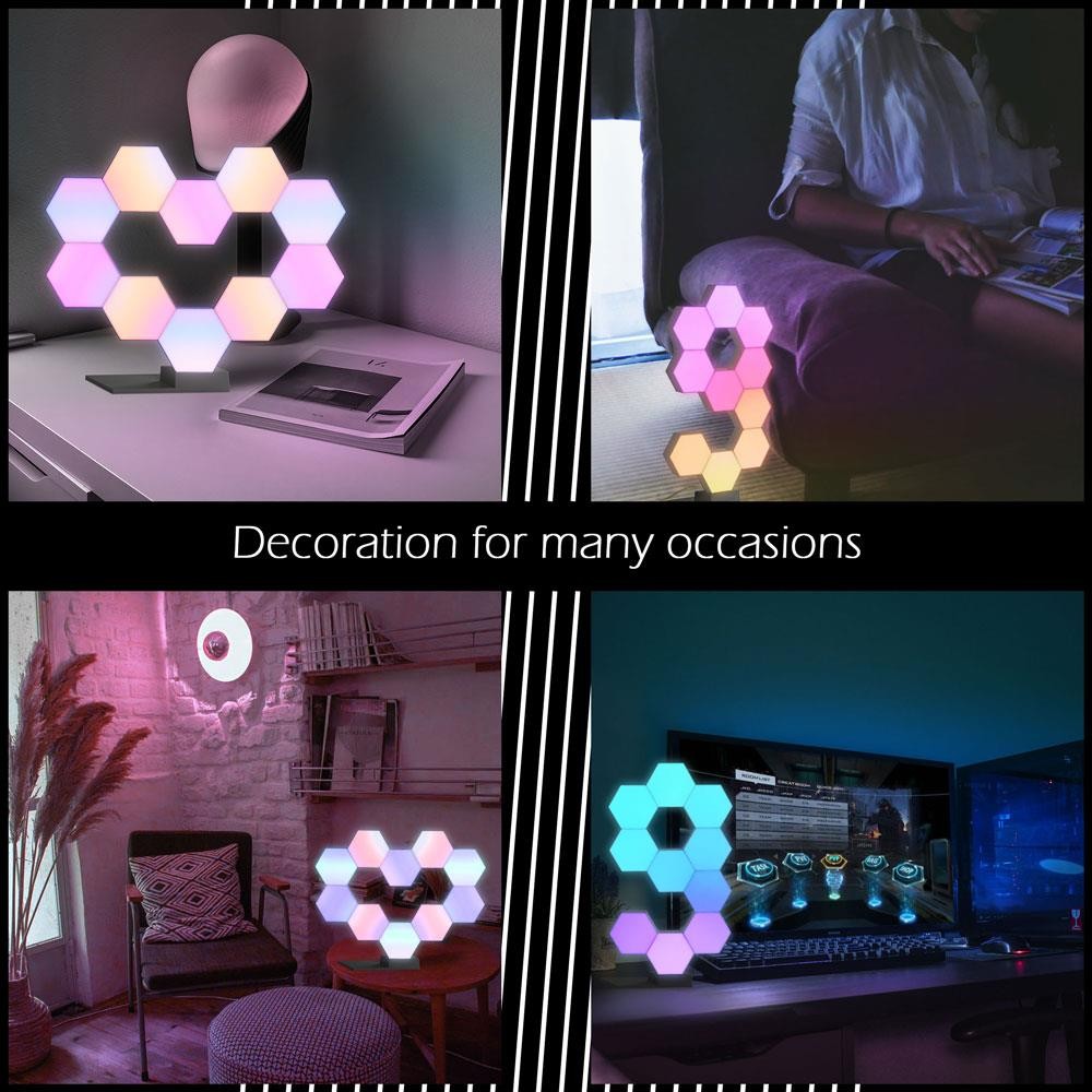 LifeSmart WiFi Smart LED Light Kit 16 Million Color  Splicing 10 Block Base  Work with Alexa Google Home Decor